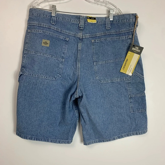 Lee Dungarees Carpenter Shorts Retro Stone Y2K 2006 Men 42L Denim Loose Straight - Picture 2 of 12